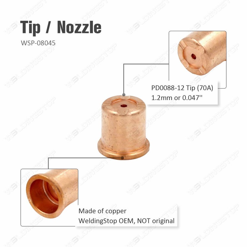 WeldingStop Plasma Electrode Tips Kit Compatible for Eastwood Versa-Cut 40 Cutter Torch 40Amps Trafimet CB50 Plasma Torch - Image 3